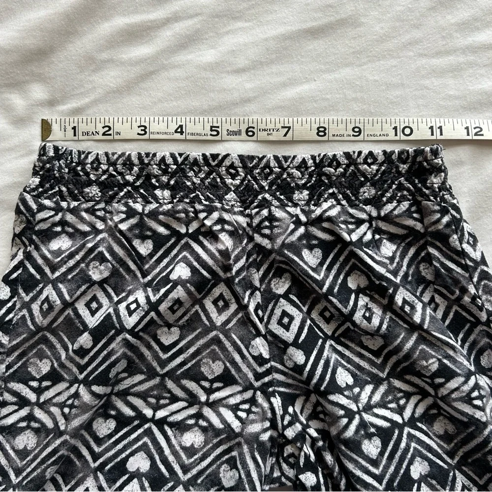 Justice Black & White Bohemian Light Weight Long Pants Size 12S